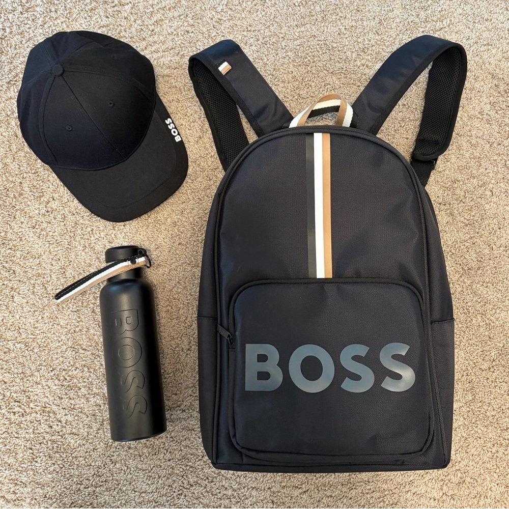 NWOT Hugo BOSS Backpack, Hat and Water Bottle